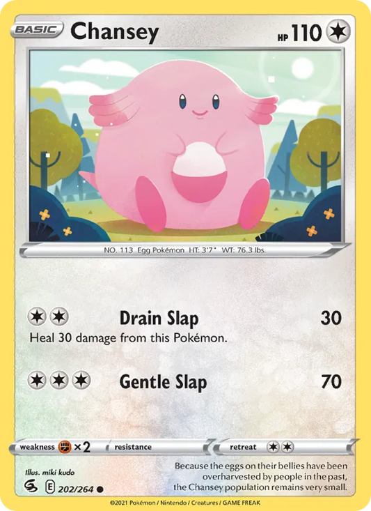 Chansey Reverse Holo 202/264 Fusion Strike Pokémon Card