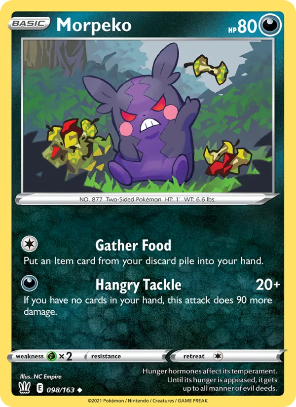 Morpeko Reverse Holo 098/163 Battle Styles Pokémon Card