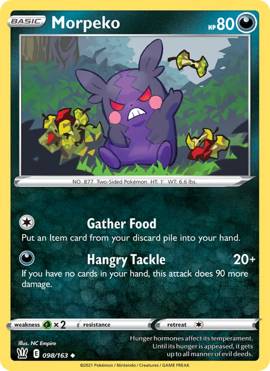 Morpeko Reverse Holo 098/163 Battle Styles Pokémon Card