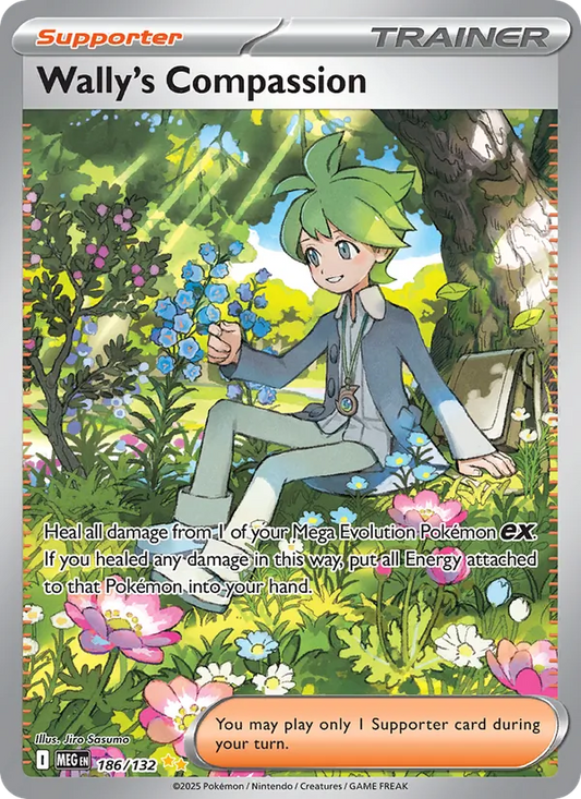 Wally's Compassion Holo 186/132 Mega Evolution Pokémon Card