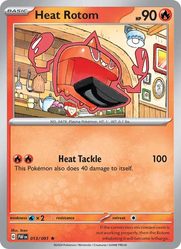 Heat Rotom Reverse Holo 013/91 Paldean Fates Pokémon Card