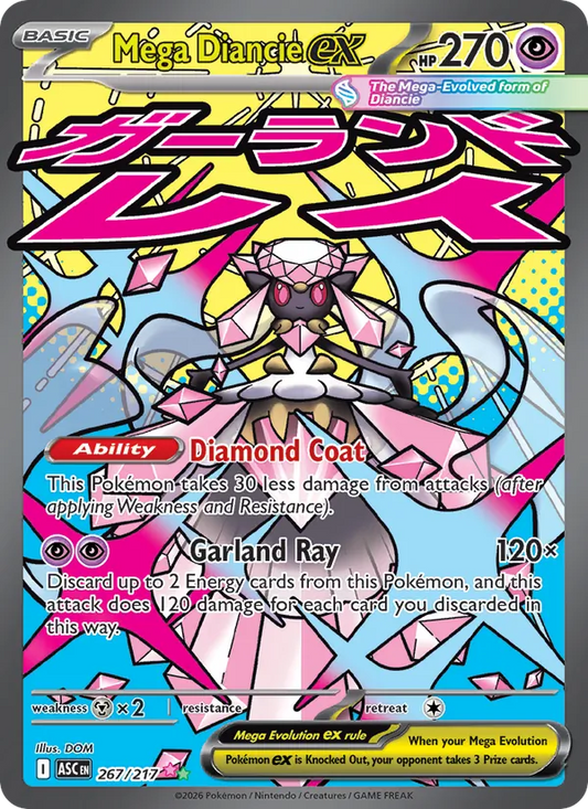 Mega Diancie ex Holo 267/217 Ascended Heroes Pokémon Card