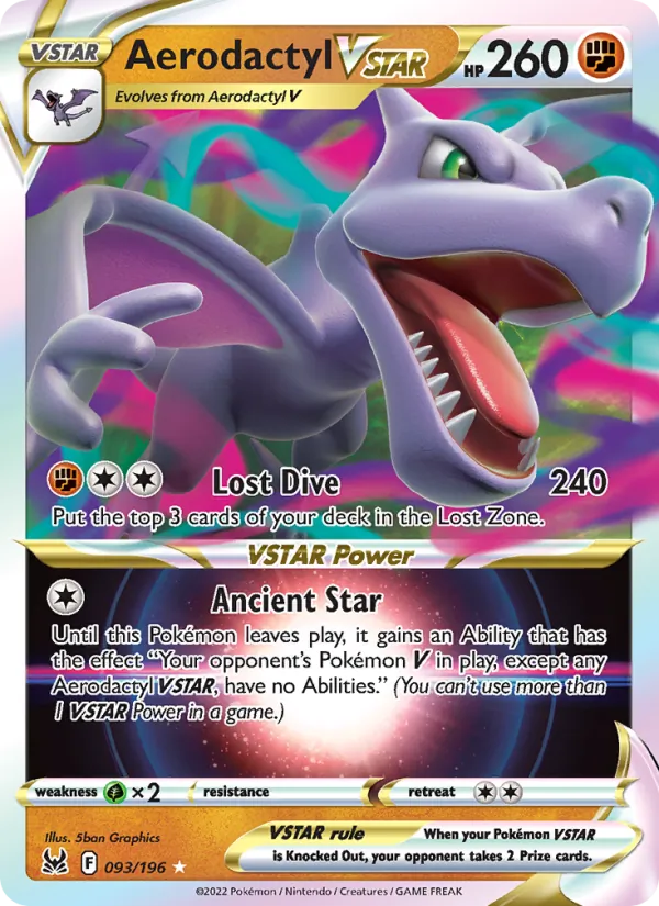 Aerodactyl VSTAR Holo 093/196 Lost Origin Pokémon Card