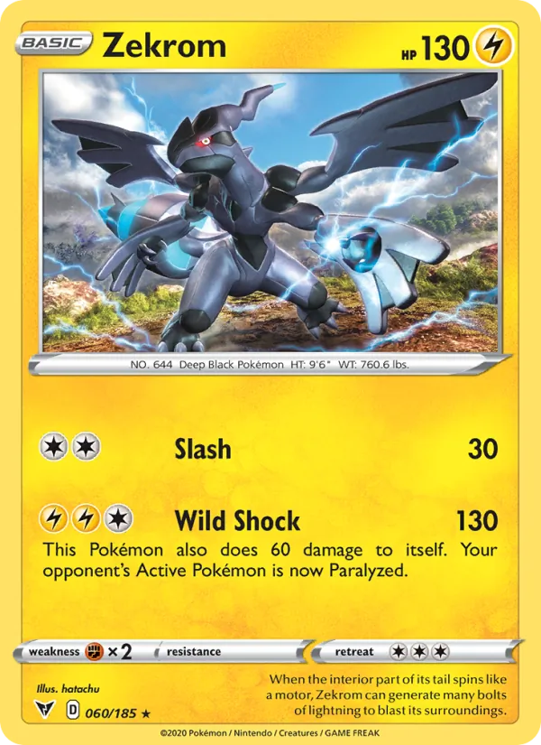 Zekrom Reverse Holo 060/185 Vivid Voltage Pokémon Card