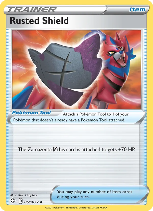 Rusted Shield Reverse Holo 061/72 Shining Fates Pokémon Card