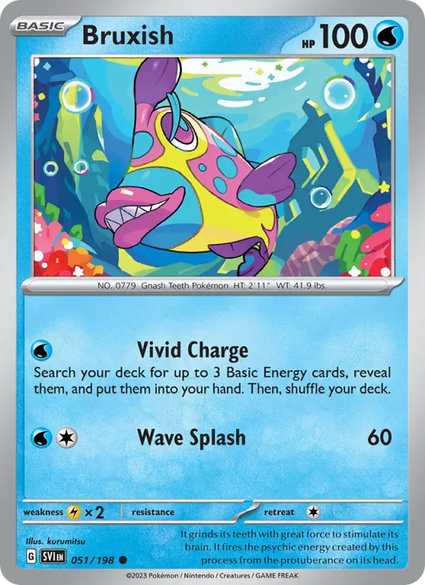 Bruxish Non-Foil 051/198 Scarlet & Violet Pokémon Card