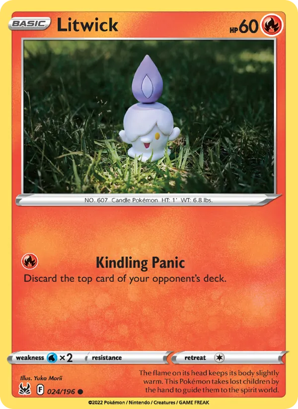 Litwick Reverse Holo 024/196 Lost Origin Pokémon Card