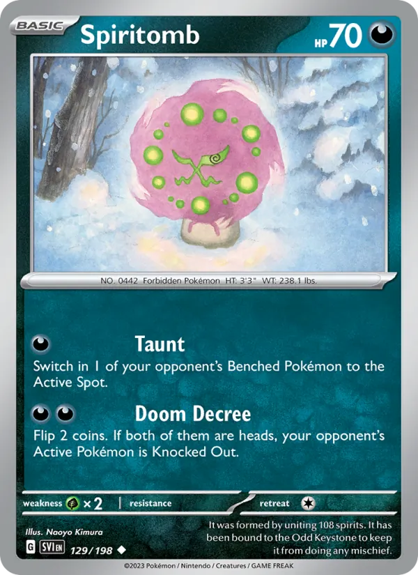 Spiritomb Non-Holo 129/198 Scarlet & Violet Pokémon Card