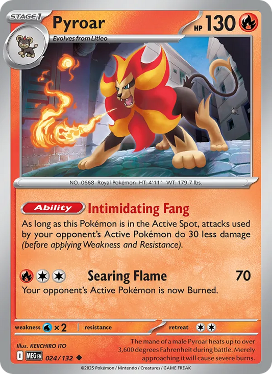 Pyroar Normal 024/132 Mega Evolution Pokémon Card
