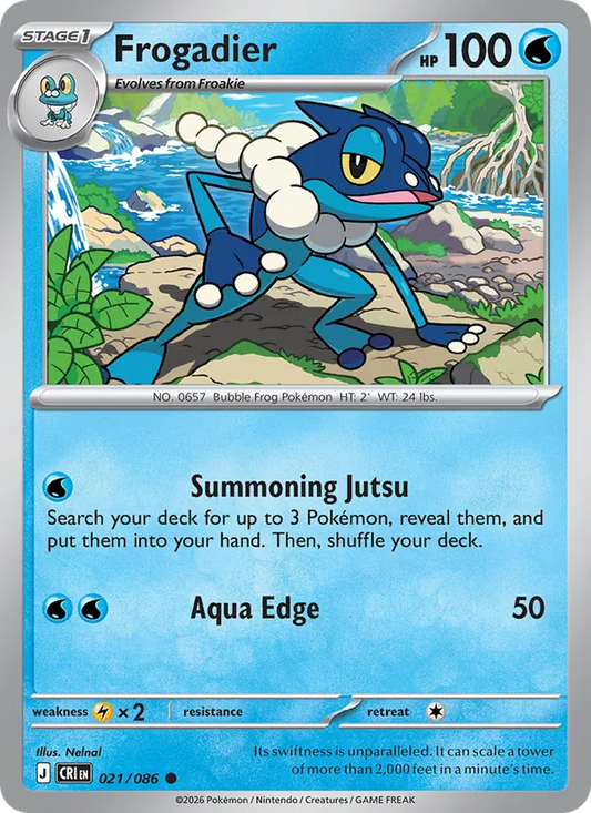 Frogadier Normal 021/86 Chaos Rising Pokémon Card