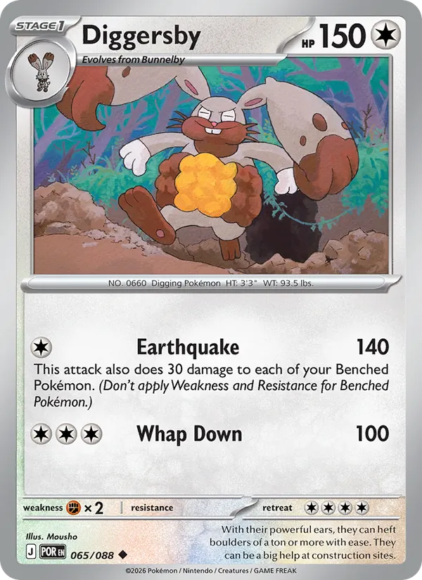 Diggersby Non-Holo 065/88 Perfect Order Pokémon Card