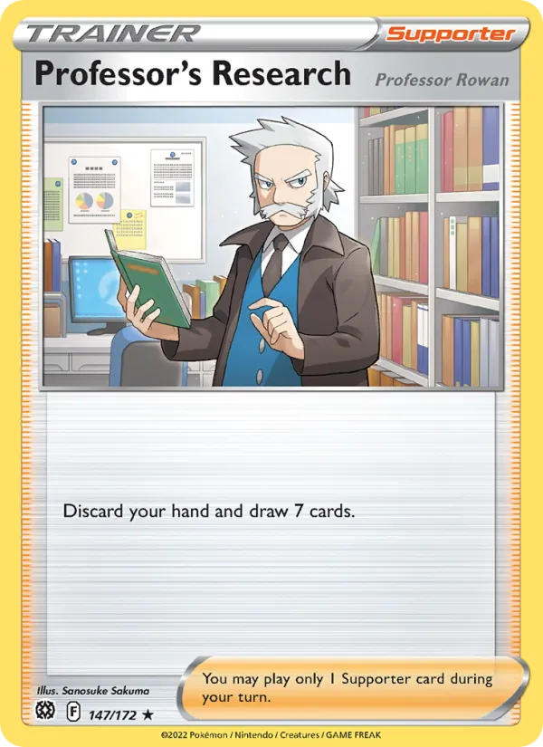 Professor's Research Reverse Holo 147/172 Brilliant Stars Pokémon Card