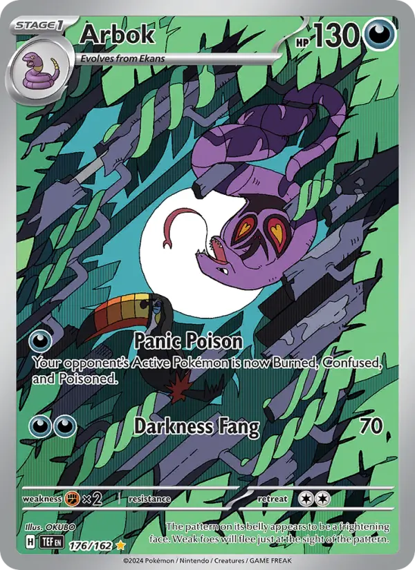 Arbok Holo 176/162 Temporal Forces Pokémon Card