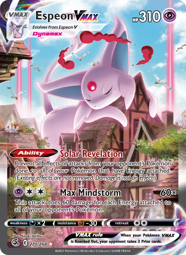 Espeon VMAX Holo 270/264 Fusion Strike Pokémon Card