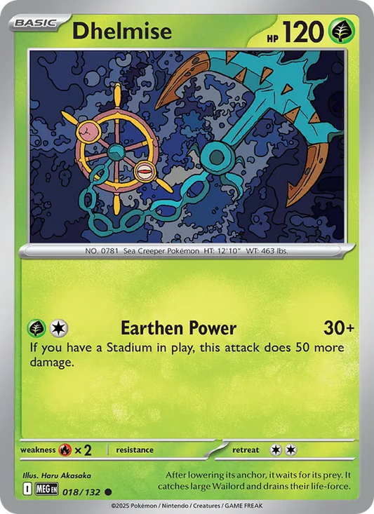 Dhelmise Normal 018/132 Mega Evolution Pokémon Card