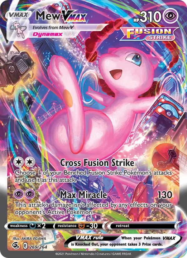 Mew VMAX Holo 269/264 Fusion Strike Pokémon Card