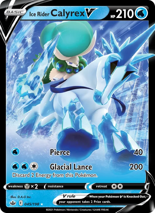 Ice Rider Calyrex V Holo 045/198 Chilling Reign Pokémon Card