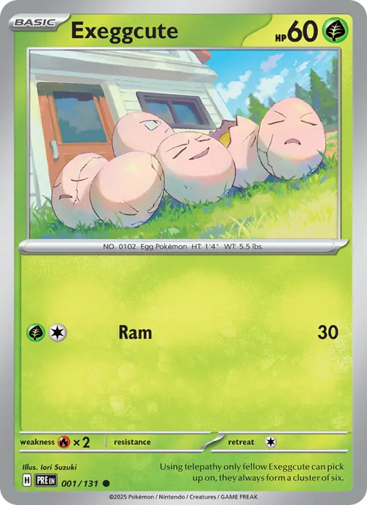 Exeggcute Reverse Holo 001/131 Prismatic Evolutions Pokémon Card