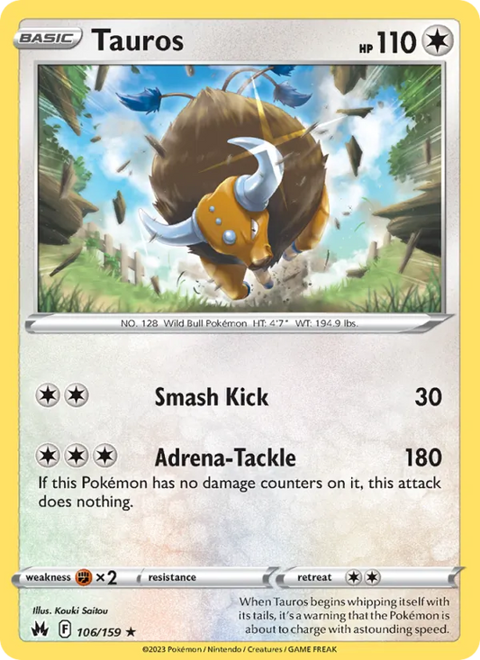 Tauros Normal 106/159 Crown Zenith Pokémon Card