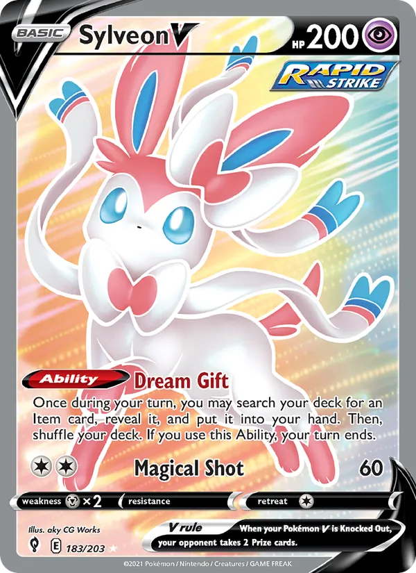 Sylveon V Holo 183/203 Evolving Skies Pokémon Card