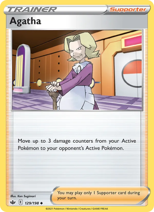 Agatha Reverse Holo 129/198 Chilling Reign Pokémon Card