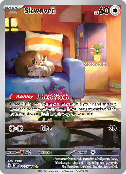 Skwovet Holo 222/198 Scarlet & Violet Pokémon Card