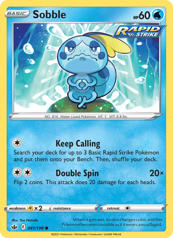 Sobble Reverse Holo 041/198 Chilling Reign Pokémon Card