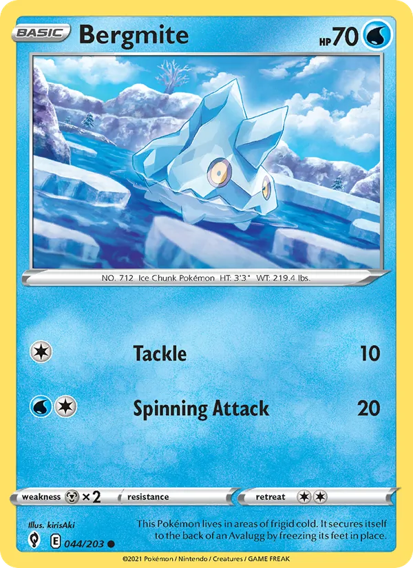 Bergmite Reverse Holo 044/203 Evolving Skies Pokémon Card