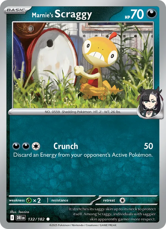 Marnie's Scraggy Normal 132/182 Destined Rivals Pokémon Card