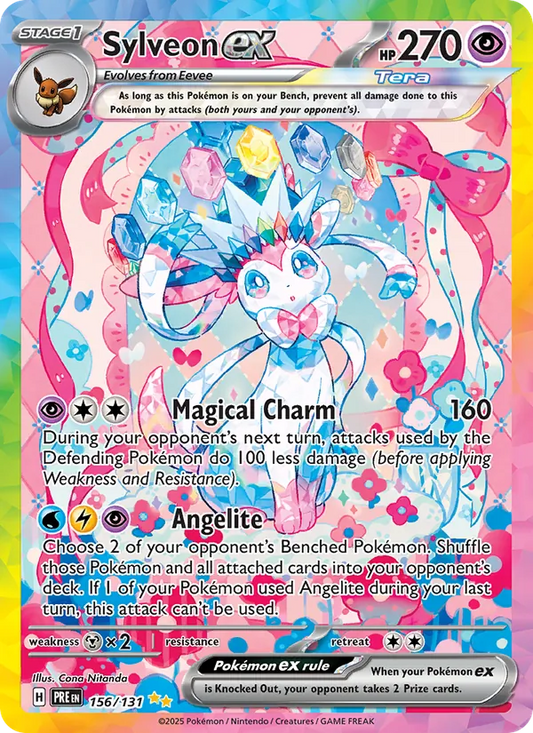 Sylveon ex Holo 156/131 Prismatic Evolutions Pokémon Card