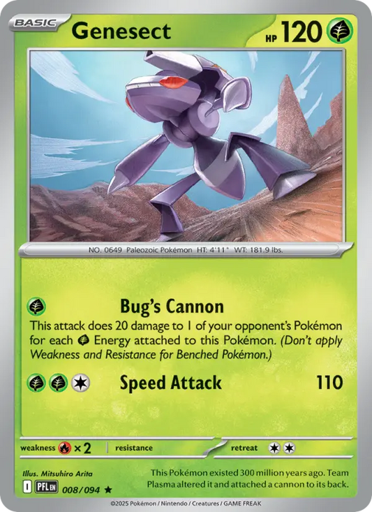 Genesect Reverse Holo 008/94 Phantasmal Flames Pokémon Card