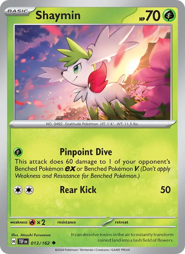 Shaymin Reverse Holo 013/162 Temporal Forces Pokémon Card