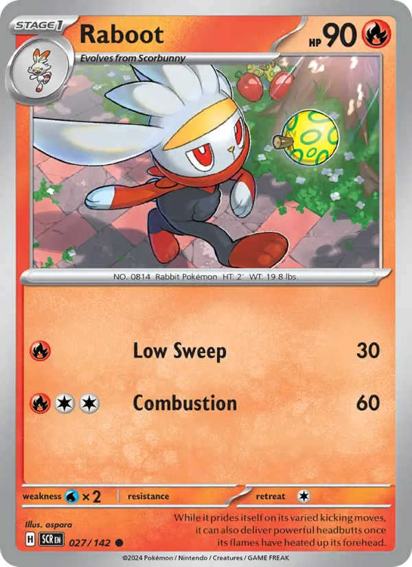 Raboot Reverse Holo 027/142 Stellar Crown Pokémon Card