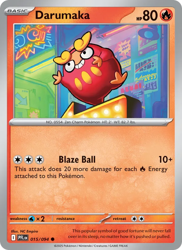 Darumaka Non-Holo 015/94 Phantasmal Flames Pokémon Card