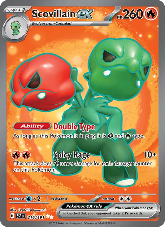 Scovillain ex Holo 216/191 Surging Sparks Pokémon Card