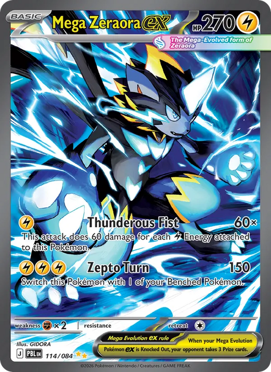 Mega Zeraora ex Holo 114/84 Pitch Black Pokémon Card