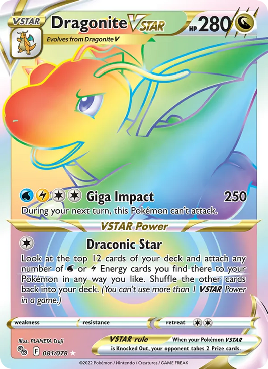 Dragonite VSTAR Holo 081/78 Pokémon GO Pokémon Card