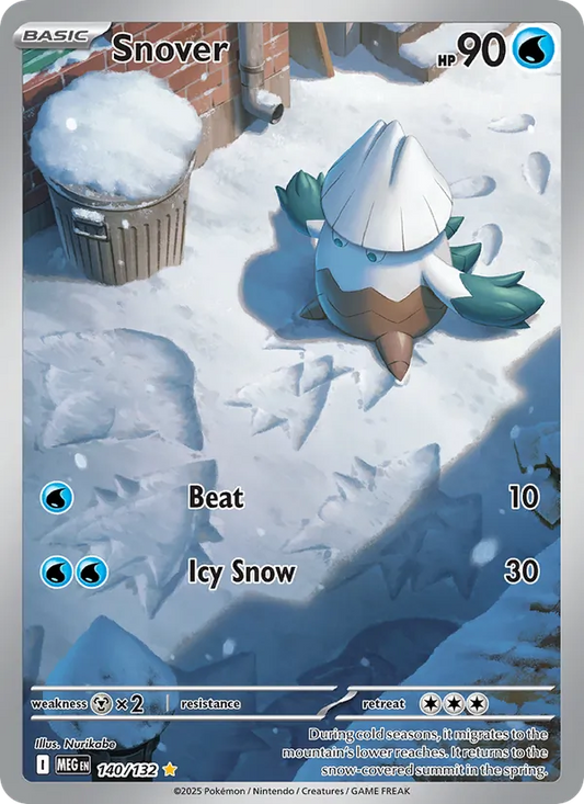 Snover Holo 140/132 Mega Evolution Pokémon Card