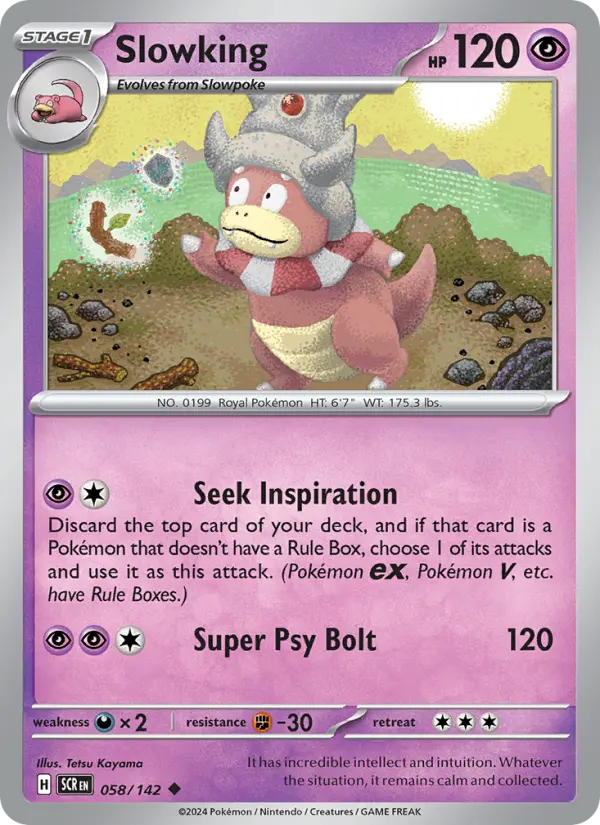 Slowking Reverse Holo 058/142 Stellar Crown Pokémon Card