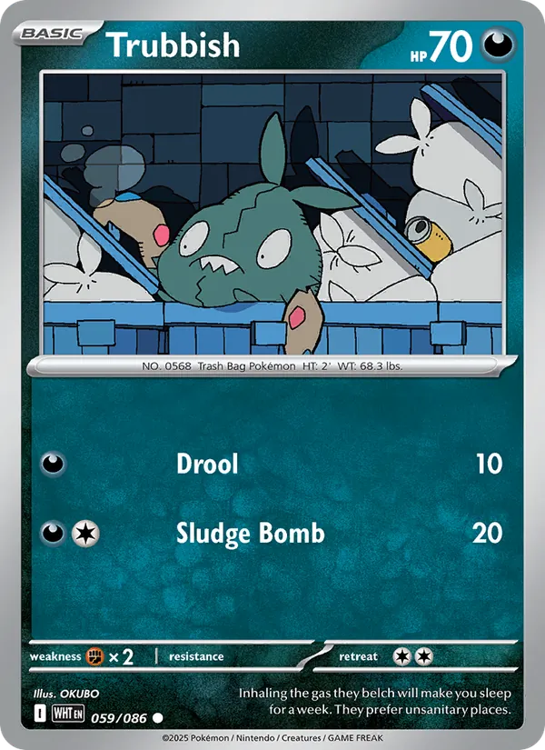 Trubbish Normal 059/86 White Flare Pokémon Card
