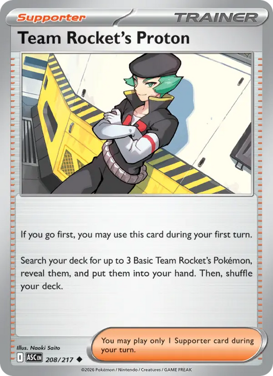 Team Rocket's Proton Reverse Holo 208/217 Ascended Heroes Pokémon Card