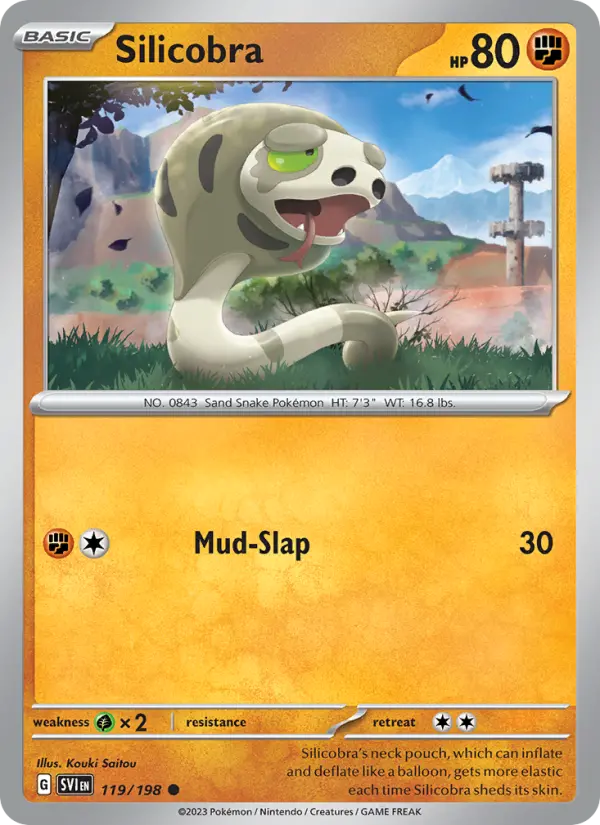 Silicobra Non-Foil 119/198 Scarlet & Violet Pokémon Card