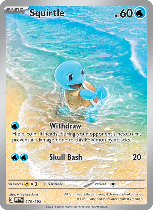 Squirtle Holo 170/165 151 Pokémon Card
