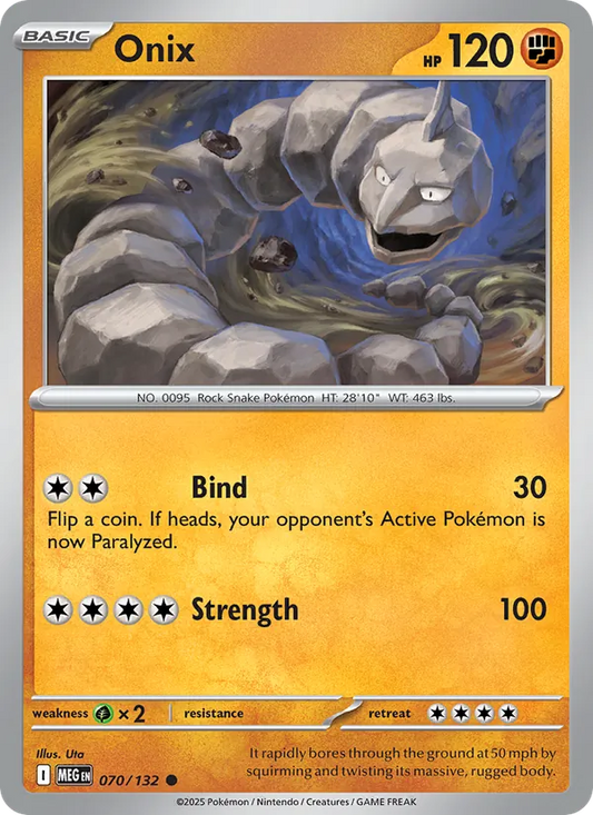 Onix Normal 070/132 Mega Evolution Pokémon Card
