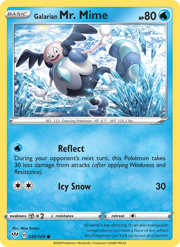 Galarian Mr. Mime Reverse Holo 035/189 Darkness Ablaze Pokémon Card
