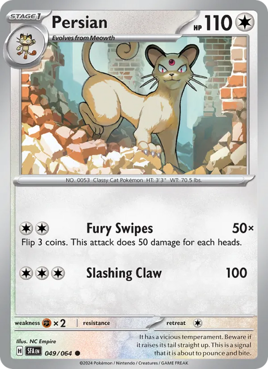Persian Normal 049/64 Shrouded Fable Pokémon Card