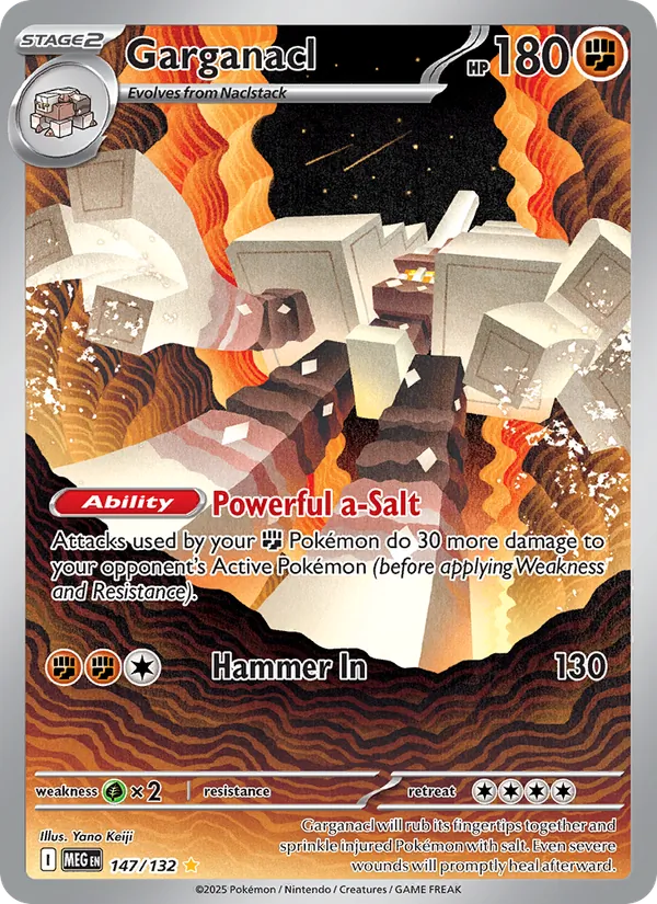 Garganacl Holofoil 147/132 Mega Evolution Pokémon Card