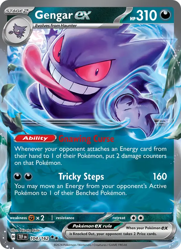 Gengar ex Holo 104/162 Temporal Forces Pokémon Card