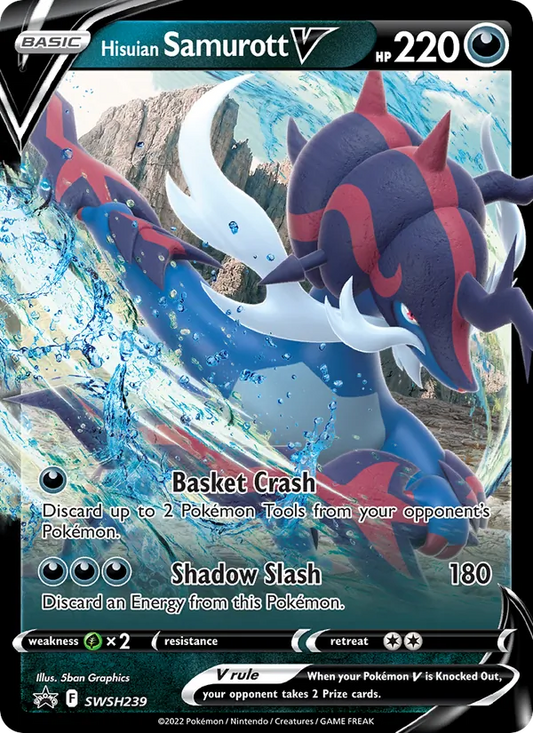 Hisuian Samurott V Holo WH239/307 SWSH Black Star Promos Pokémon Card