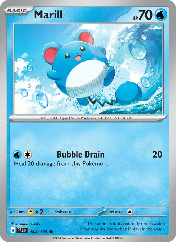 Marill Non-Foil 044/193 Paldea Evolved Pokémon Card
